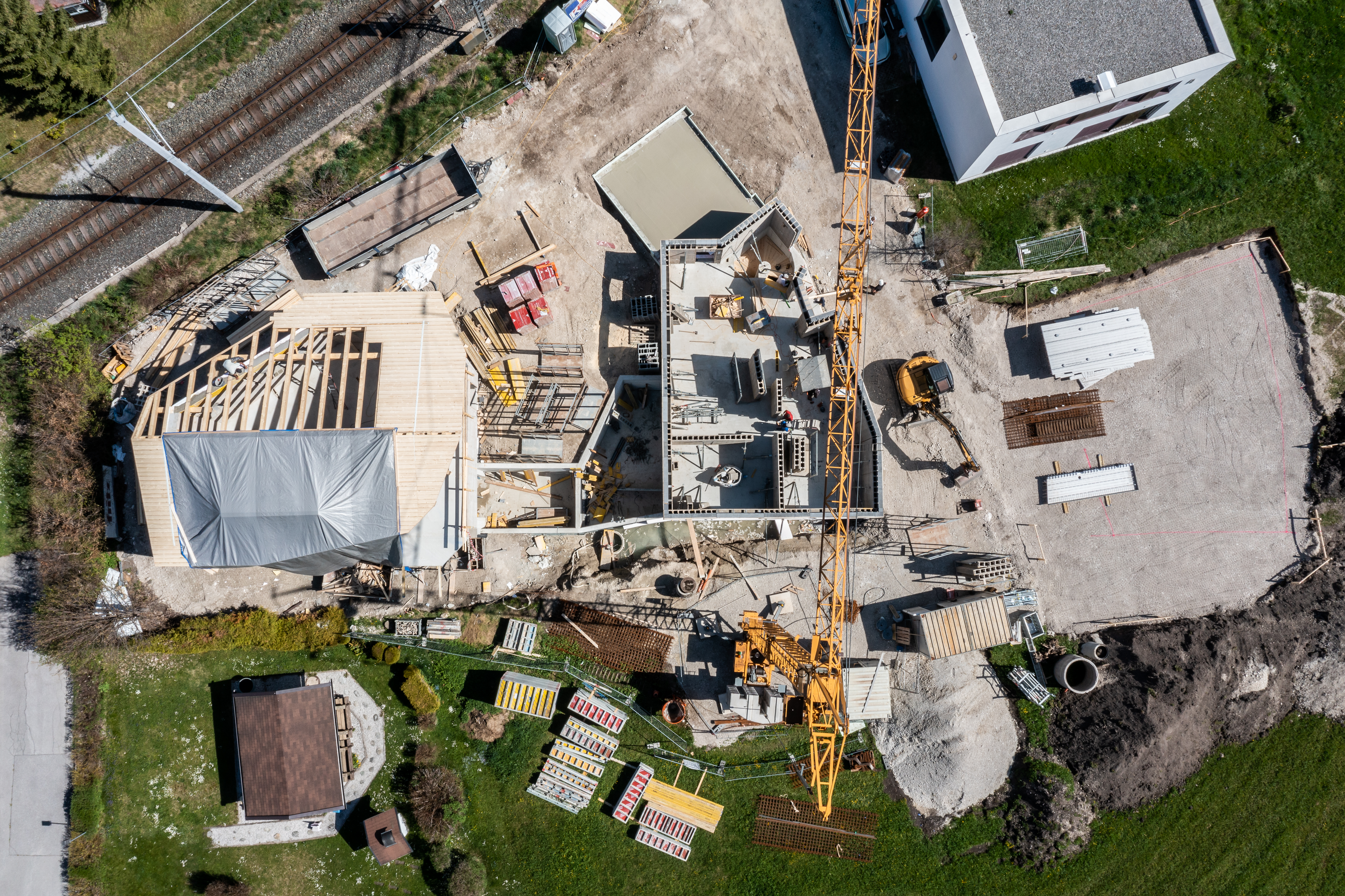 Drohne Baustelle Kran